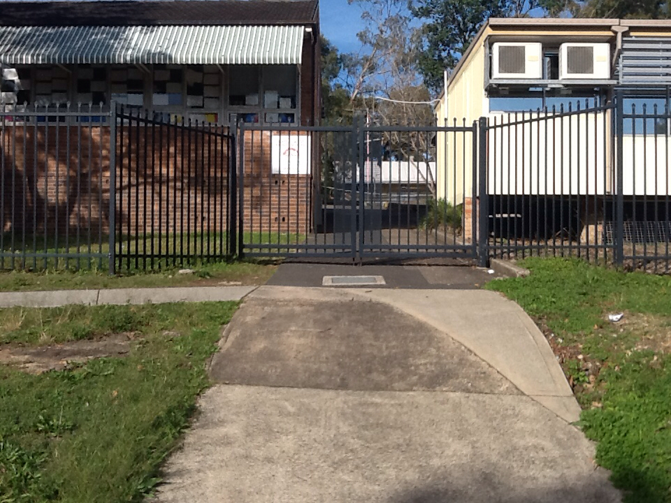 Rear driveway to school